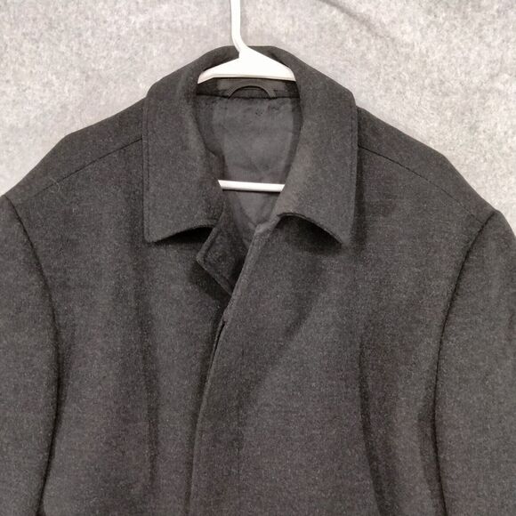 Pronto Uomo Pea Coat Mens Size 44R 100% Wool Black Lined Button Down Pro Work - Picture 2 of 11
